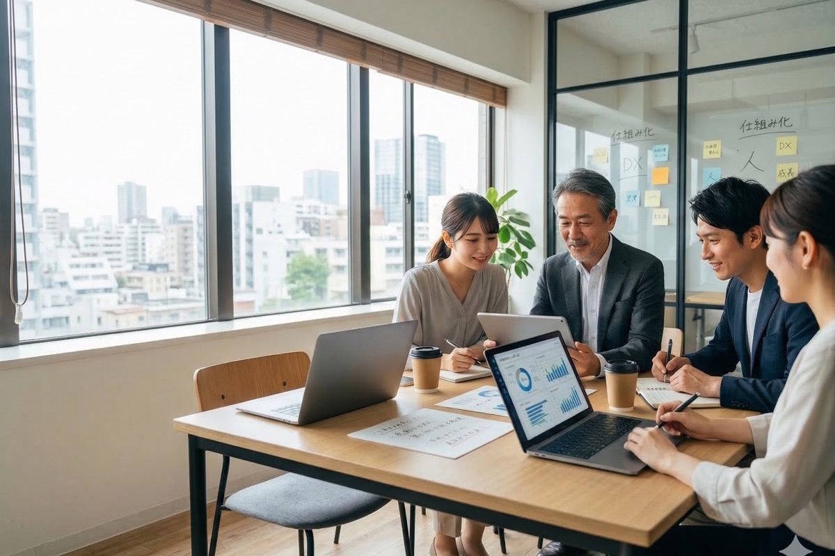 DXや仕組み化について議論するスズキリファインのチームメンバー